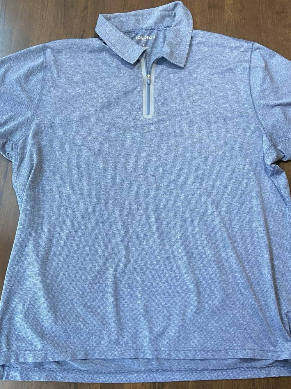 Bonobos Golf Quarter Zip Polo Men XL Slim Fit Blue Heathered Short Sleeve